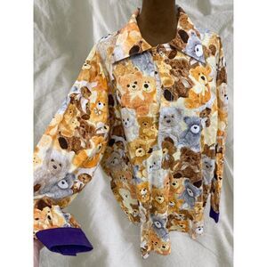 Pricilla Mooseburger Costume Kitschy Maximalist All Over Teddy Bear Long Sleeve